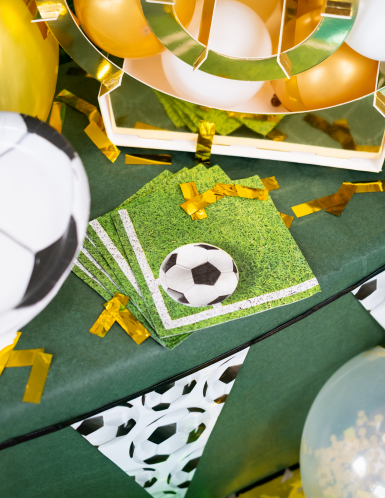 6 sacs de fête en plastique football party 23 x 16 cm