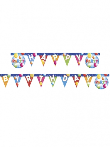 Guirlande happy birthday fabulous party 2 m avec fanions