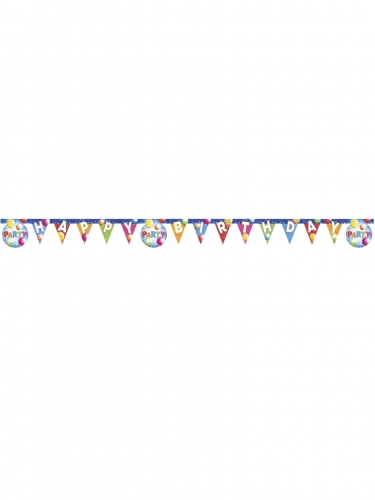 Guirlande happy birthday fabulous party 2 m avec fanions