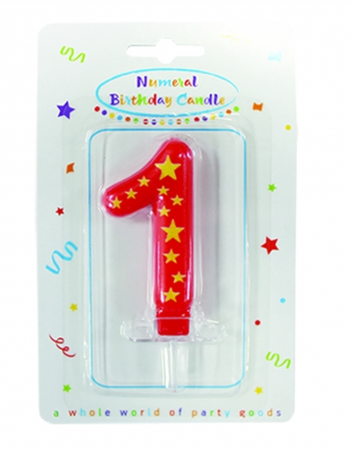 Bougie chiffre étoiles 6,3 x 4 cm pour gâteau d'anniversaire