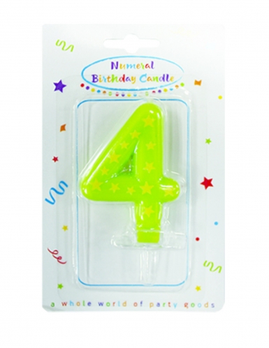 Bougie chiffre étoiles 6,3 x 4 cm pour gâteau d'anniversaire