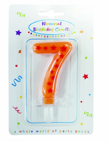 Bougie chiffre étoiles 6,3 x 4 cm pour gâteau d'anniversaire
