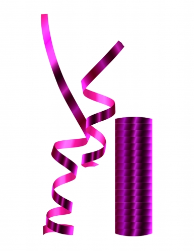 Rouleau de serpentins métalliques roses pour anniversaire