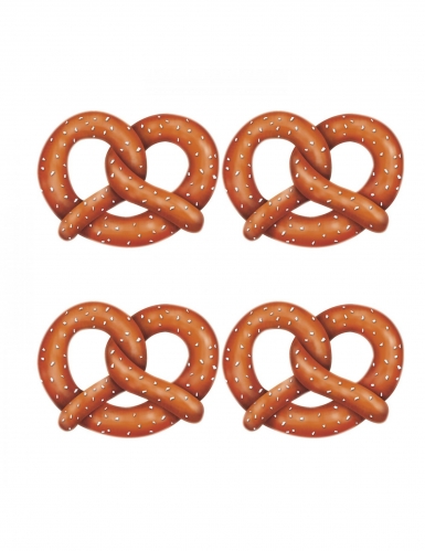 4 découpes en carton bretzels 27 cm fête de la bière