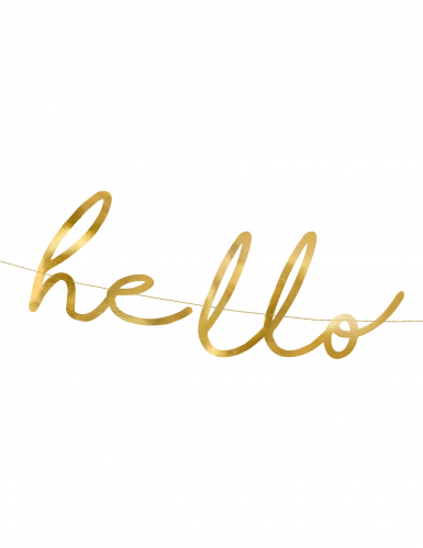 Guirlande en carton hello baby dorée métallisée 18 x 70 cm pour baby shower