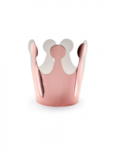 6 couronnes en carton roses gold métallisées 6 cm pour anniversaire de princesse