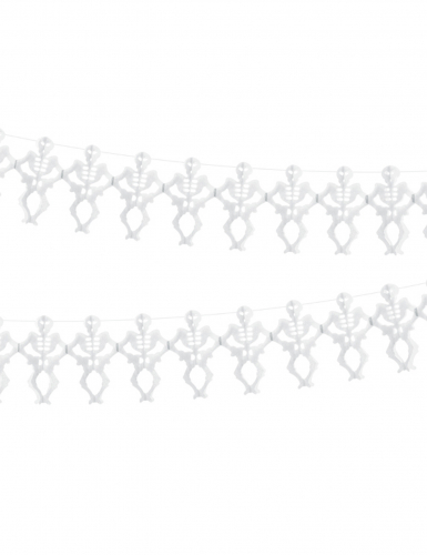 Guirlande en papier squelette blanche 3 m pour Halloween