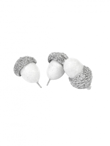 10 glands décoratifs métallisés argentés 2,8 cm pour table de Noël