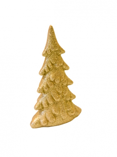 Sapin en résine pailleté doré 13 cm décoration de Noël