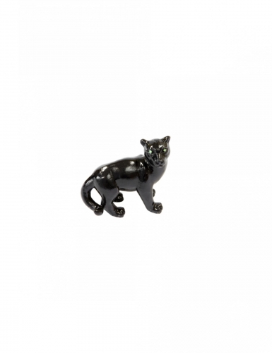 Panthère en résine noire 6 cm déco thème jungle
