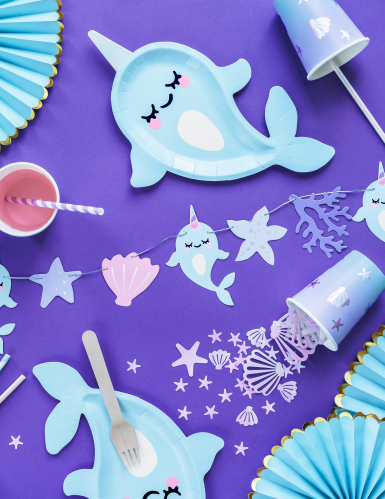 Guirlande à monter soi-même licorne des mers 1 m kit anniversaire