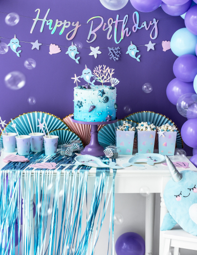 Guirlande à monter soi-même licorne des mers 1 m kit anniversaire