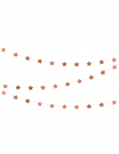 Guirlande en carton étoiles métallisées rose gold 3,6 m pour Noël