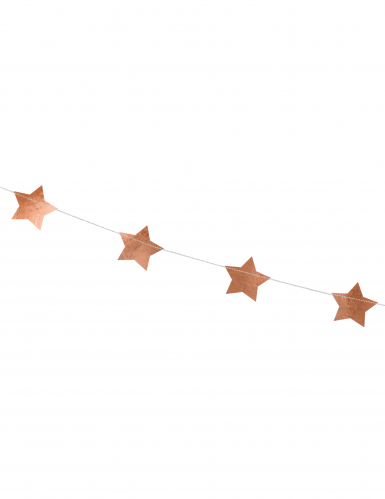 Guirlande en carton étoiles métallisées rose gold 3,6 m pour Noël