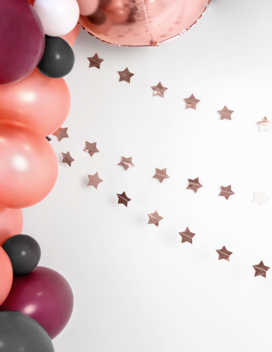 Guirlande en carton étoiles métallisées rose gold 3,6 m pour Noël