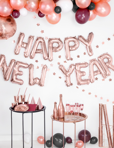 Guirlande en carton étoiles métallisées rose gold 3,6 m pour Noël