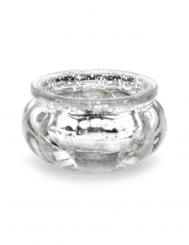 4 photophores en verre miroir argentés 6 x 3 cm pour table