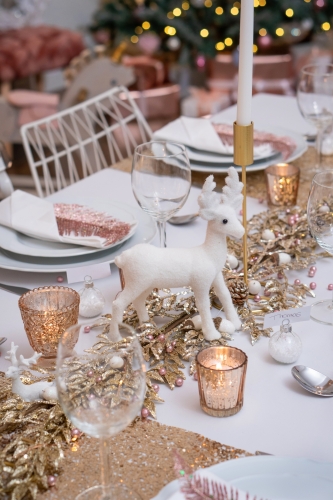 4 photophores en verre rose gold 6 cm pour bougies