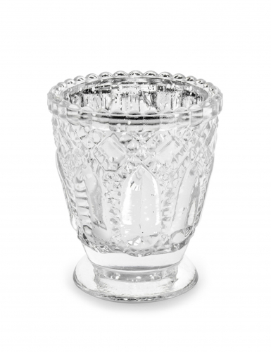 4 photophores en verre transparent 8 cm pour noël