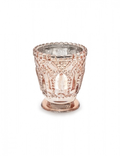 4 photophores en verre rose gold 8 cm décoration de mariage