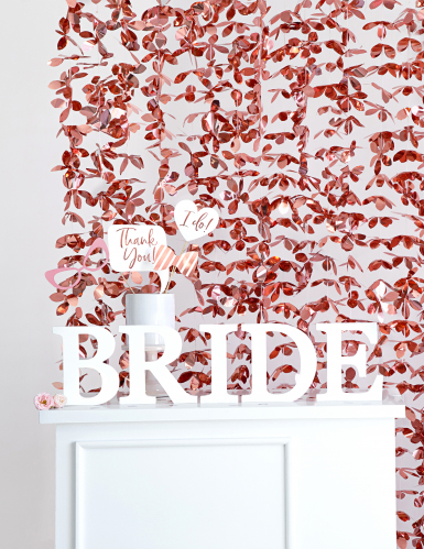 Rideau de fleurs aluminium rose gold 100 x 210 cm pour fête