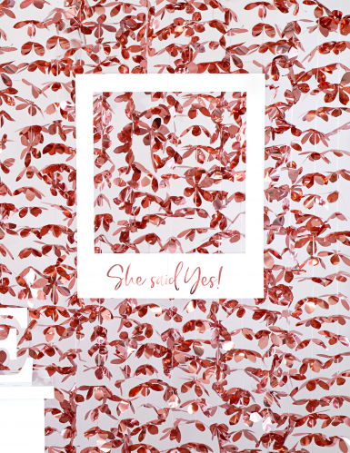 Rideau de fleurs aluminium rose gold 100 x 210 cm pour fête