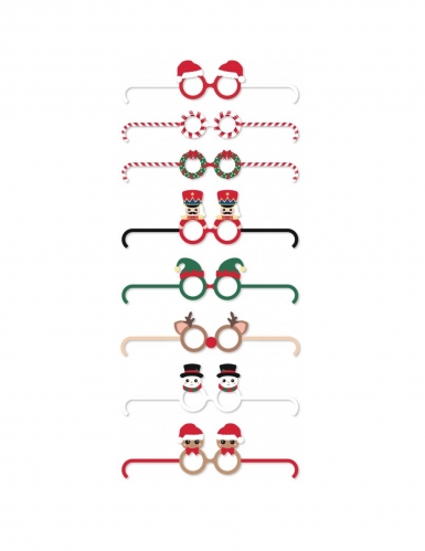 8 lunettes en carton rigolotes sweety xmas pour Noël