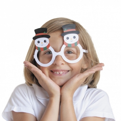 8 lunettes en carton rigolotes sweety xmas pour Noël