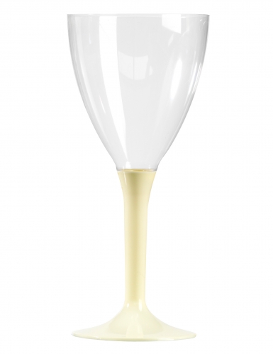 10 verres à vin pied ivoire 160 ml en plastique