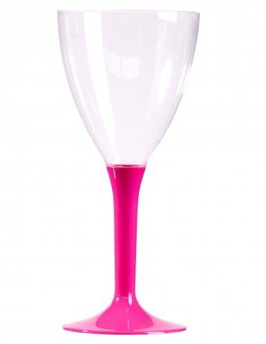 10 verres à vin pied fuchsia 160 ml chics