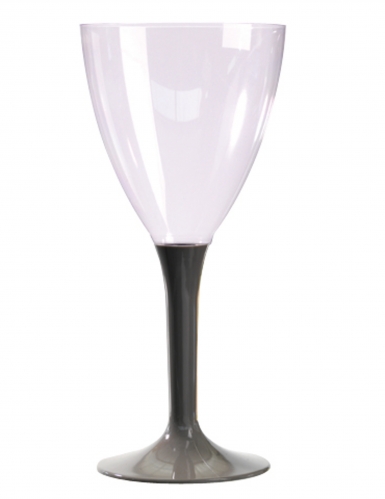 10 verres à vin transparents pied taupe 160 ml