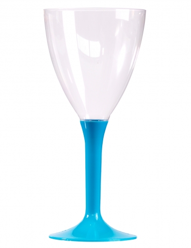 10 verres à vin pied turquoise 160 ml pour fête