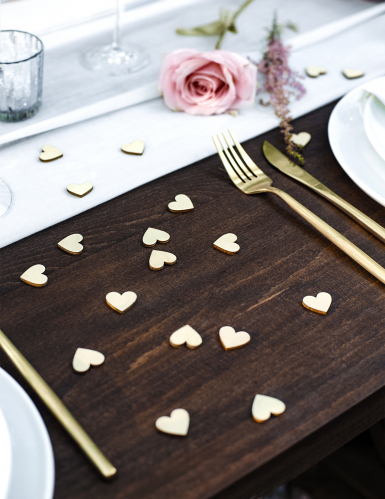 50 confettis en bois cœurs naturels 2 x 2 cm pour mariage