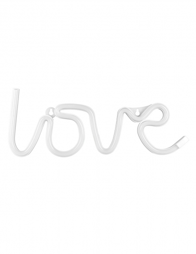 Décoration lumineuse néon led love blanc 34,5 x 13 cm à piles