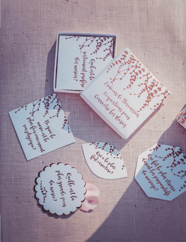 35 cartes lanceur de discussion végétal rose gold 7 x 7 cm pour animation mariage