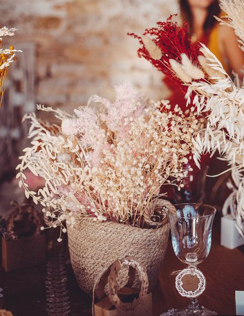 Bouquet de gypsophiles séchées blanc 25 g décoration mariage