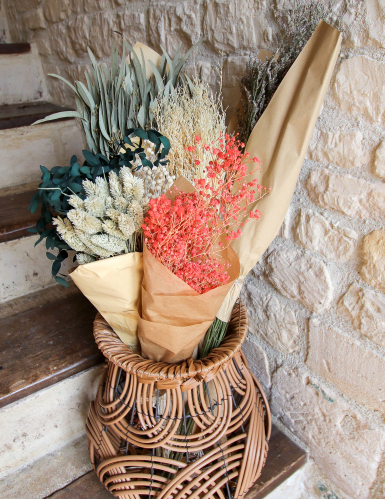 Bouquet de gypsophiles séchées rose 25 g pour décoration