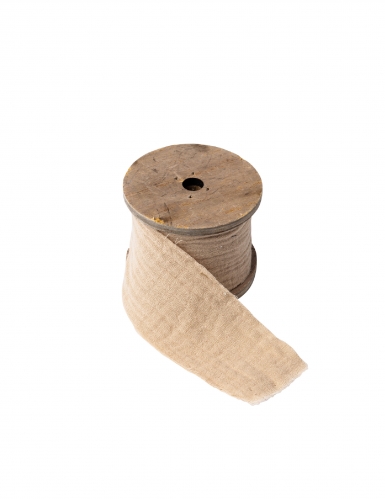 Ruban gaze de coton beige 4,5 cm x 3 m style bohème