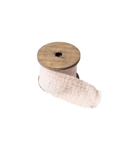 Ruban gaze de coton crème 4,5 cm x 3 m pour mariage