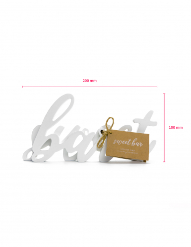 Décoration en bois sweet bar blanche 37 x 10 cm pour mariage