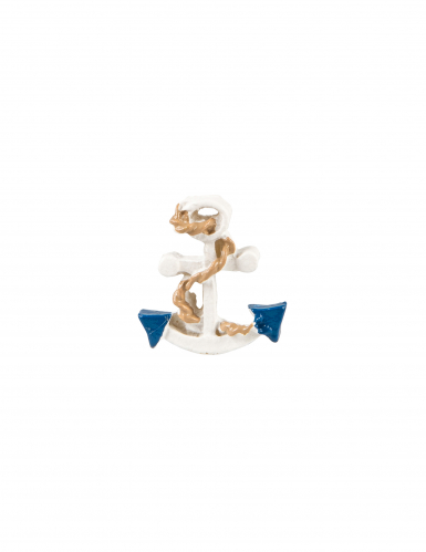 6 ancres en résine blanches 3 x 2,8 cm thème marine