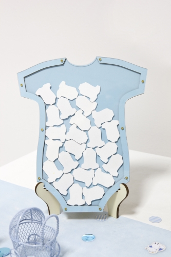 Livre d'or cadre body bleu 24 pièces en bois