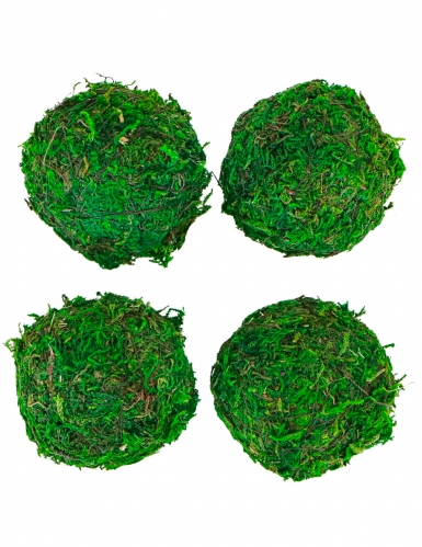4 boules de mousse vertes 6 cm décoration naturelle
