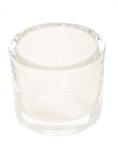 Bougeoir en verre rond transparent pour bougie chauffe-plat