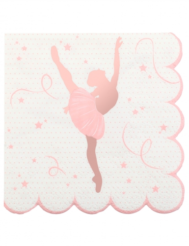 20 Serviettes en papier festonnées ballerine 25 x 25 cm