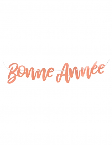 Guirlande métallisée bonne année rose gold 120 x 19 cm à suspendre