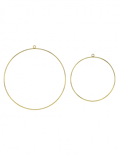 2 cercles dorés 20 et 28 cm en métal pour couronnes