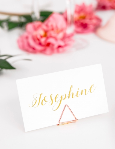 10 supports marque-places triangles rose gold 2,3 cm en métal