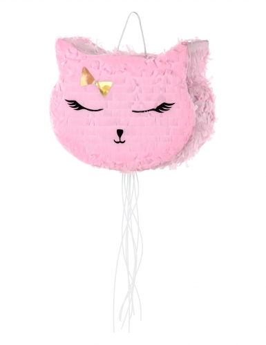 Piñata chat rose 37 x 27 cm pour anniversaire
