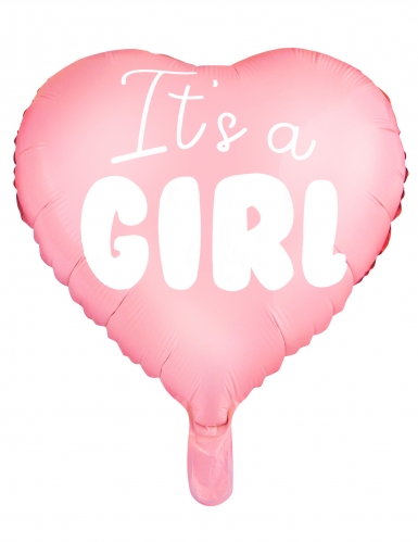 Ballon aluminium cœur rose it's a girl 45 cm pour baby shower